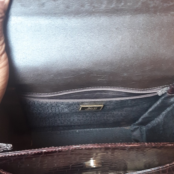 💯VERSACE LUCITE INTAGLIO 💎✨💎CROC EMB. SHOULDER BAG - Picture 14 of 14